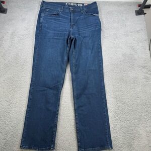 DEVIL-DOG Mens Jeans 36x33 Relaxed Straight Dark Wash Denim Pants